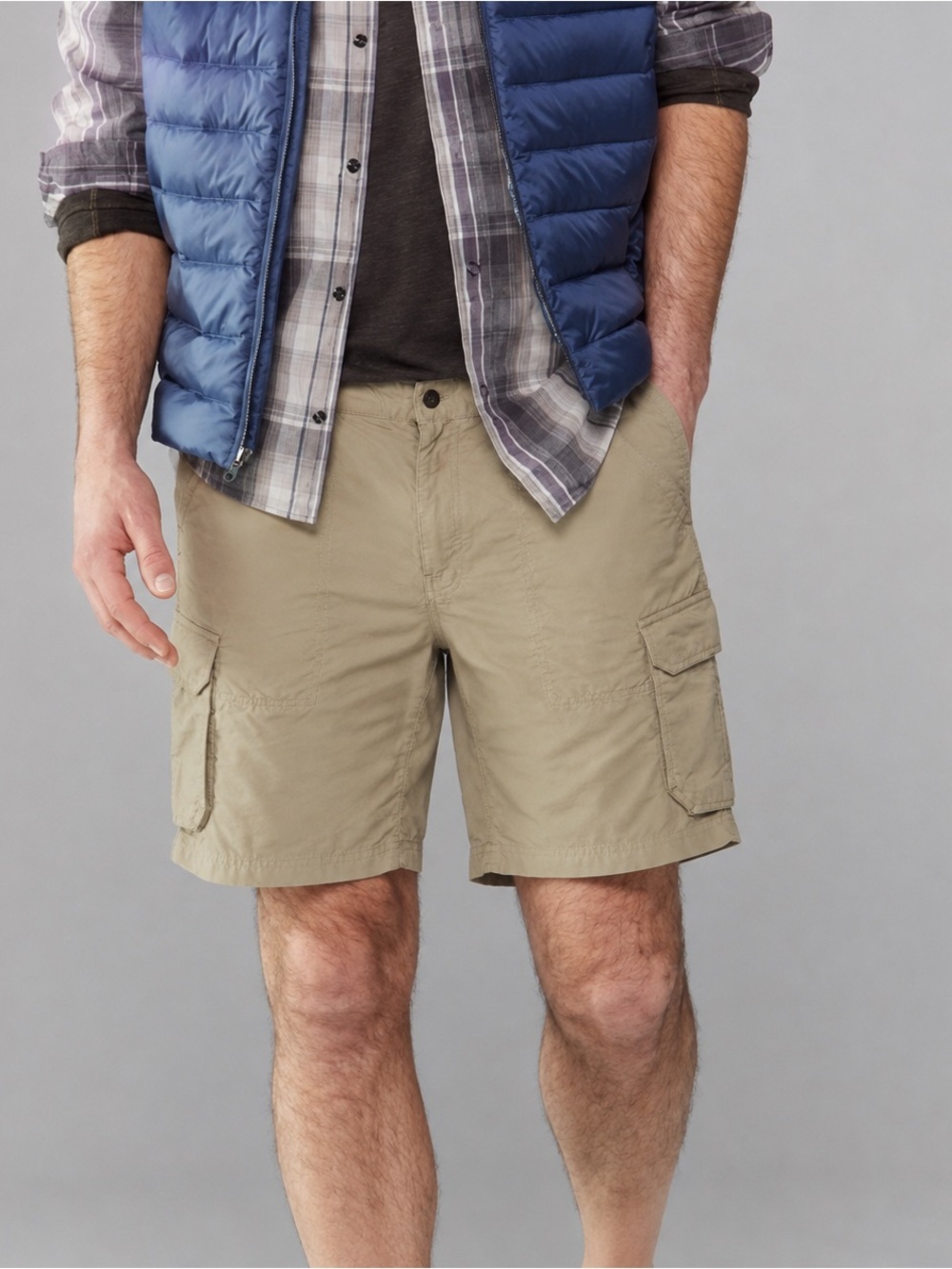 REI Co-op Men’s Large Khaki/Tan Sahara Cargo Hiking Shorts Nylon Gorpcore